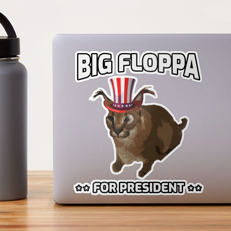 Big Floppa Wanted Poster Sticker Funny Caracal Cat Meme Floppa