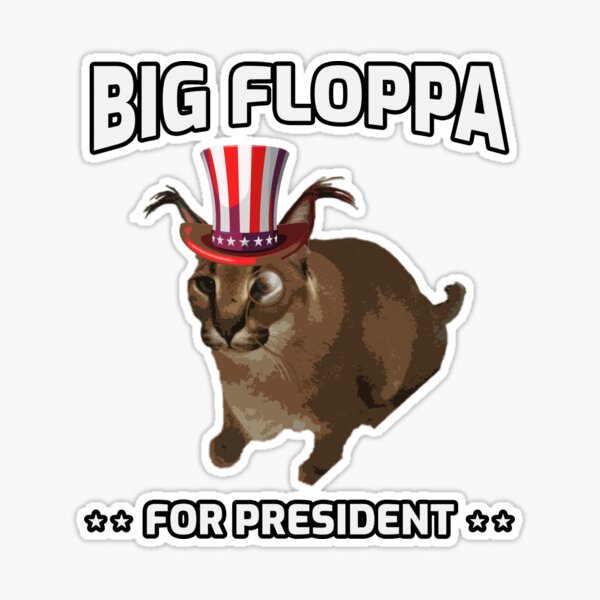 Big Floppa Wanted Poster Sticker Funny Caracal Cat Meme 