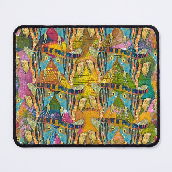 Item preview, Angelfish and Kuhli Loach Repeating Bright Colors Pattern designed and sold by ginaisarty.