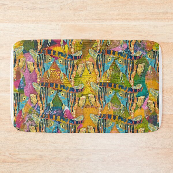 Item preview, Angelfish and Kuhli Loach Repeating Bright Colors Pattern designed and sold by ginaisarty.