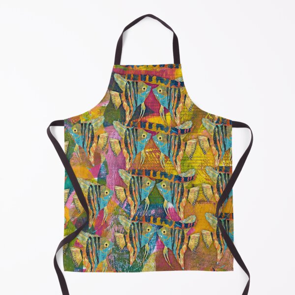 Item preview, Angelfish and Kuhli Loach Repeating Bright Colors Pattern designed and sold by ginaisarty.
