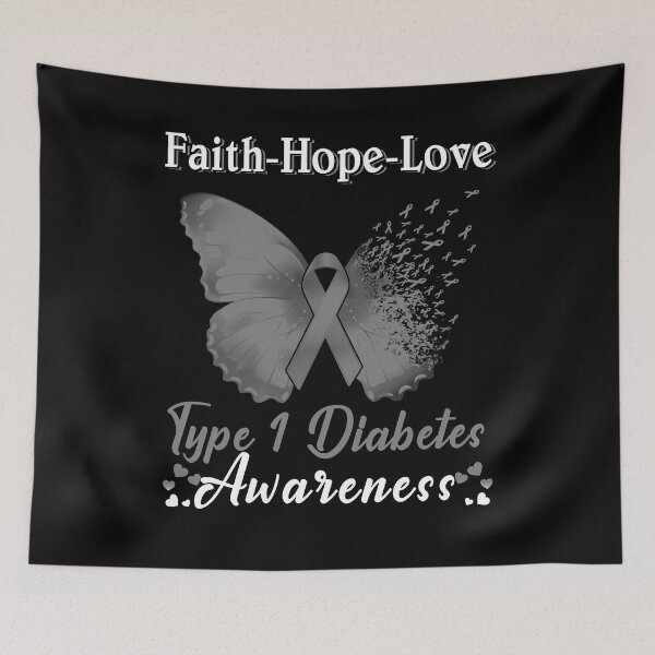 Item preview, Faith Hope Love Butterfly Type 1 Diabetes Awareness designed and sold by Gillosina.