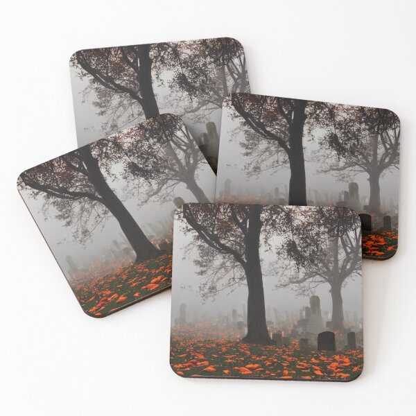 Item preview, Spooky Halloween Graveyard With Full Moon And Exploded Pumpkins designed and sold by iDWebArt.