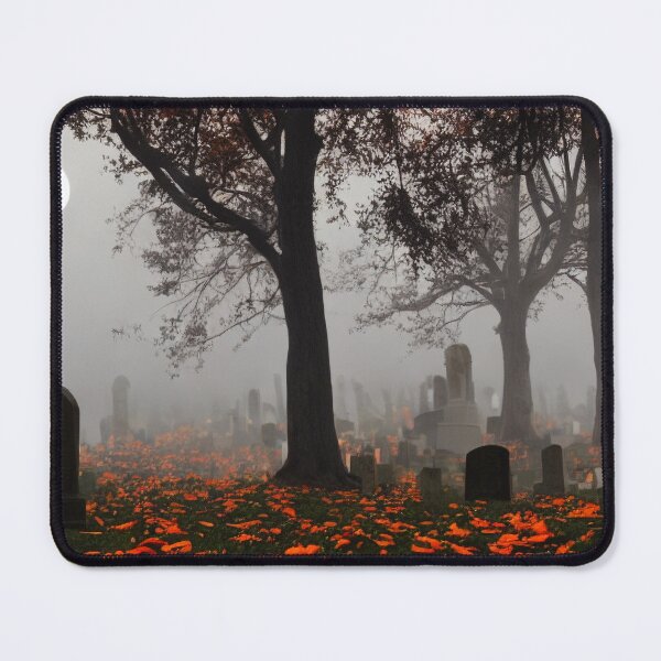 Item preview, Spooky Halloween Graveyard With Full Moon And Exploded Pumpkins designed and sold by iDWebArt.