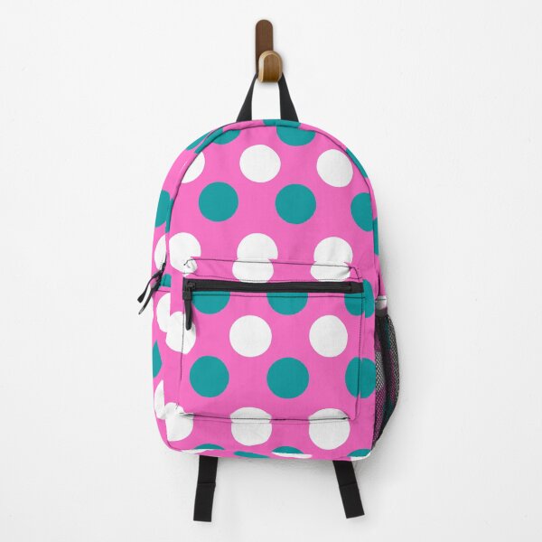 Item preview, Dark Turquoise and White Polka Dot Pattern On Pink Background designed and sold by jj2018.