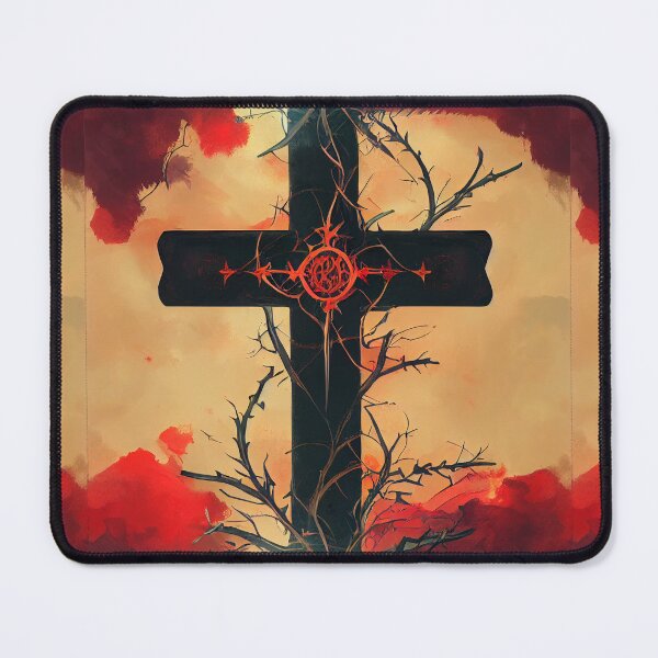 Item preview, Abstract Cross and Crown of Thorns Pattern with Red and Tan designed and sold by StephanieWard.