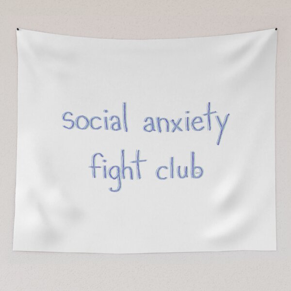 Item preview, Social anxiety fight club (light blue white background) designed and sold by MentaLee.