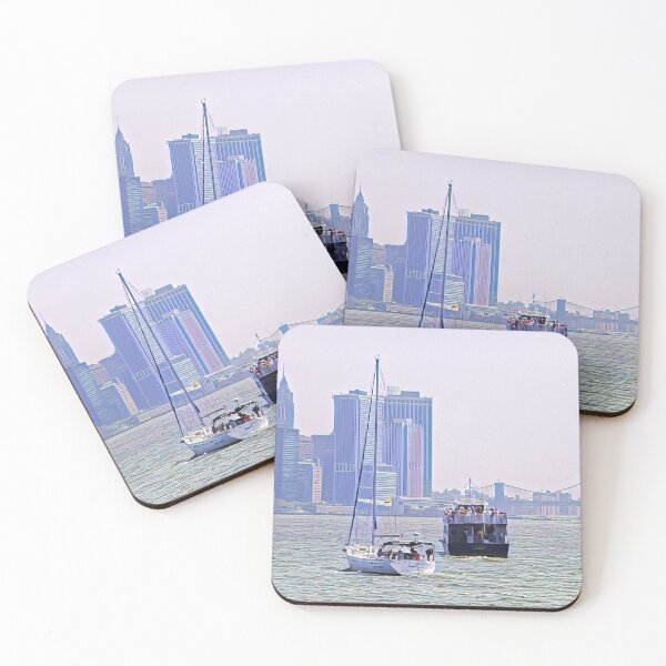 Item preview, Boats Buildings and the Brooklyn Bridge Manhattan designed and sold by TastyTonic.