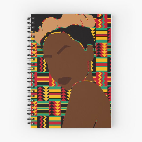 Item preview, Black Woman Updo Colorful Kente Background designed and sold by lesovybze.