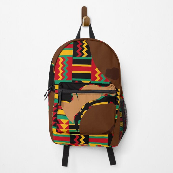 Item preview, Black Woman Updo Colorful Kente Background designed and sold by lesovybze.