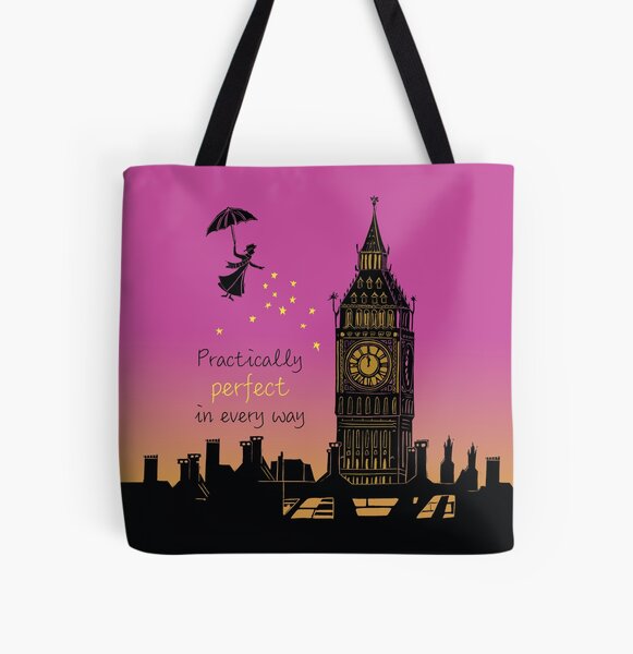 Vista previa del artículo con la obra «Mary Poppins prácticamente perfecta en todos los sentidos Sunset Linograbado», diseñado y vendido por Maddy Bennett.