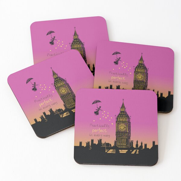 Item preview, Mary Poppins Practically Perfect in Every Way Sunset Linocut designed and sold by Maddy Bennett.