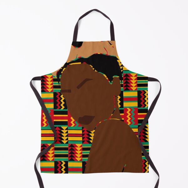 Item preview, Black Woman Updo Colorful Kente Background designed and sold by lesovybze.