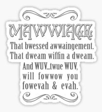 Mawwiage Sticker