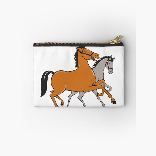 Item preview, Two Horses Prancing Side Cartoon designed and sold by patrimonio.