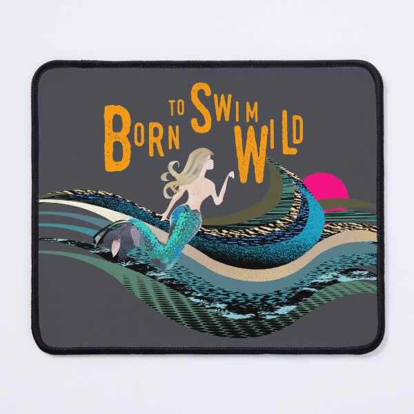 Item preview, Wild open water swimming, winter bathers.  Born to swim mermaid for swimmer lovers.  Caroline Laursen Original designed and sold by Caroline Laursen.
