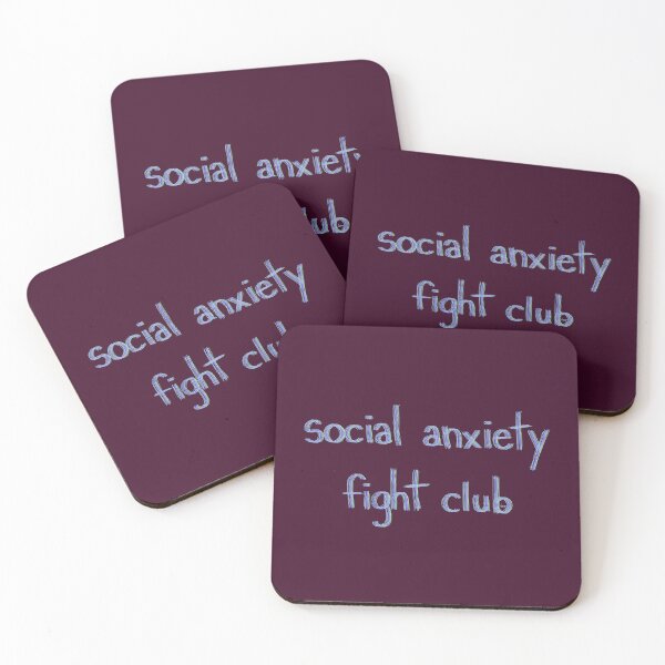 Item preview, Social anxiety fight club (light blue purple background) designed and sold by MentaLee.
