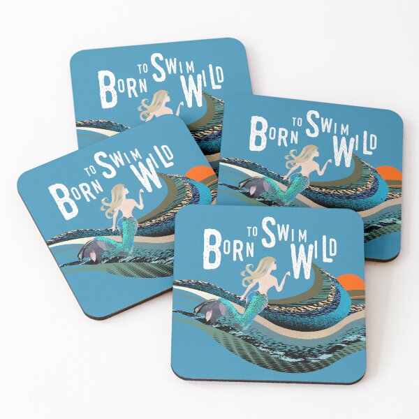 Item preview, Wild open water swimming, winter bathers.  Born to swim mermaid for swimmer lovers.  Caroline Laursen Original designed and sold by Caroline Laursen.