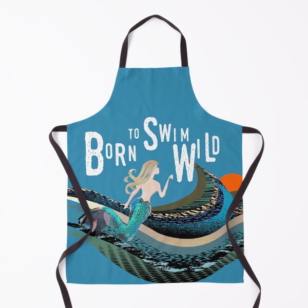 Item preview, Wild open water swimming, winter bathers.  Born to swim mermaid for swimmer lovers.  Caroline Laursen Original designed and sold by Caroline Laursen.