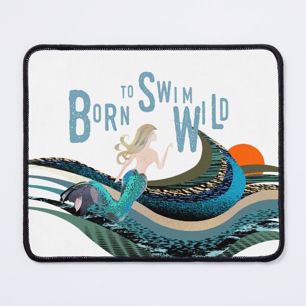 Item preview, Wild open water swimming, winter bathers.  Born to swim mermaid for swimmer lovers.  Caroline Laursen Original designed and sold by Caroline Laursen.