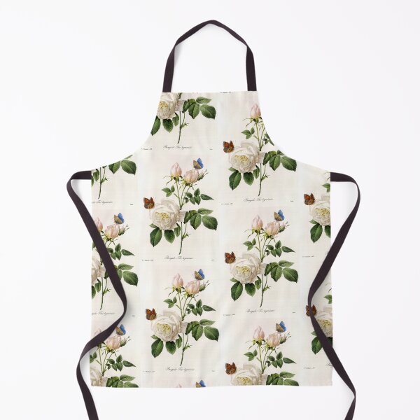 Item preview, Vintage botanical illustration by P.J. Redoute. White rose flowers and butterflies. designed and sold by naturematters.