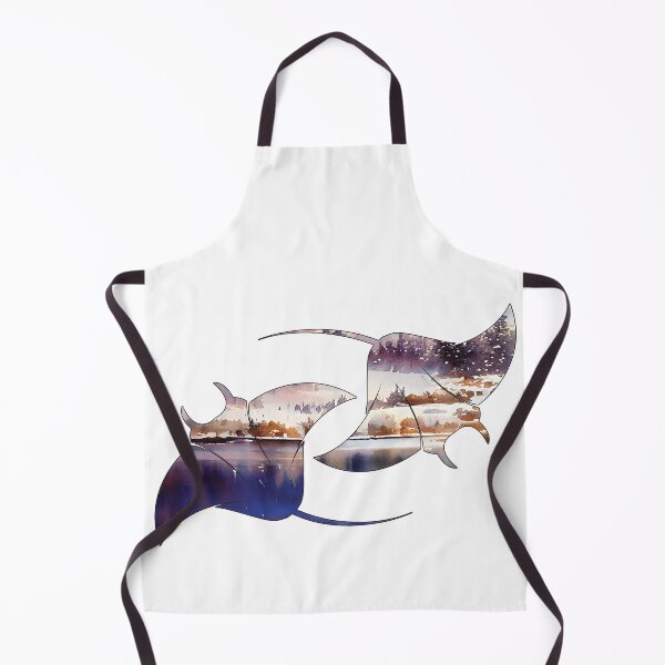 Item preview, Watercolor Winter Lake Manta Rays designed and sold by damonasplace.