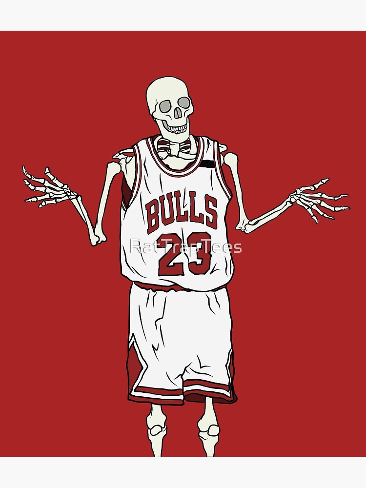 Skeleton Michael Jordan Shrug Poster for Sale by RatTrapTees