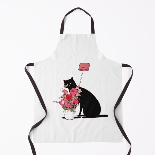 Item preview, black cat posing with her beautiful flowers designed and sold by Smartchitect.