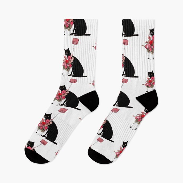Aperçu de l'œuvre chat noir posant avec ses belles fleurs créée et vendue par Smartchitect.