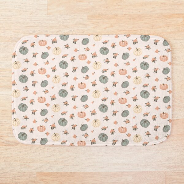 Item preview, Pumpkin floral patch, vintage flowers and pumpkins autumn pattern designed and sold by RoseMaryWP.
