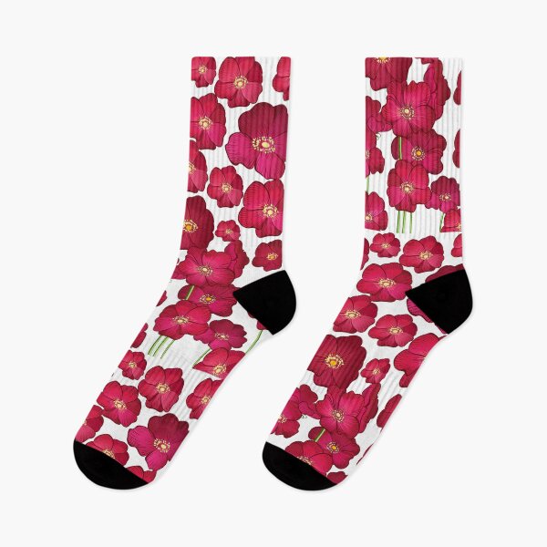 Item preview, Cottagecore Botanicals - Growing Velvetty Red Wild Flowers designed and sold by ttsayt1earth.