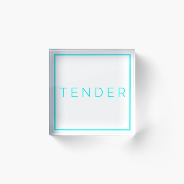 White Tender Border Acrylic Block