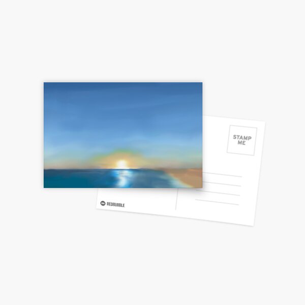 Ocean Light Healing Sunset Romance Love Mystical Art Postcard