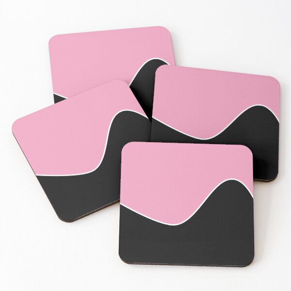 Item preview, PLAIN SOLID AMARANTH PINK AND BLACK TWO-TONE RETRO WAVE PATTERN designed and sold by ozcushions.