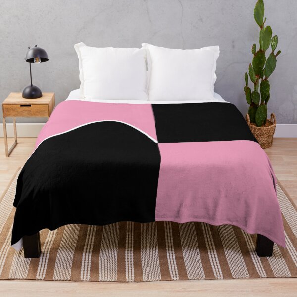 Item preview, PLAIN SOLID AMARANTH PINK AND BLACK TWO-TONE RETRO WAVE PATTERN designed and sold by ozcushions.