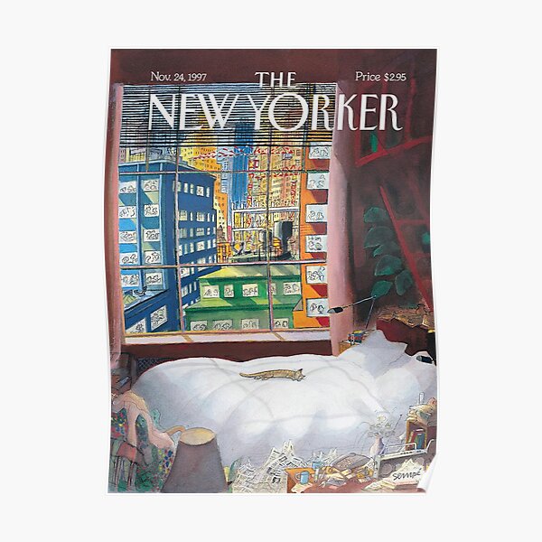 The New Yorker (cat sleeping) Poster