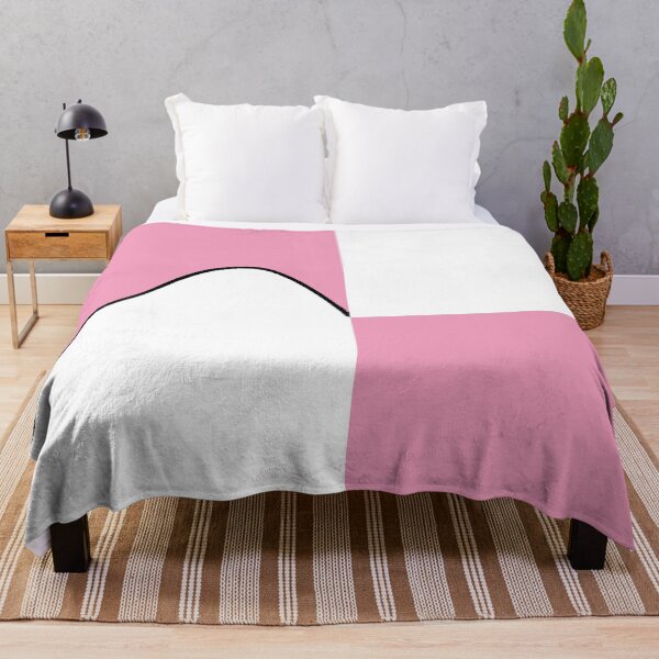 Item preview, PLAIN SOLID AMARANTH PINK AND WHITE TWO-TONE RETRO WAVE PATTERN designed and sold by ozcushions.