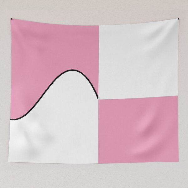 Item preview, PLAIN SOLID AMARANTH PINK AND WHITE TWO-TONE RETRO WAVE PATTERN designed and sold by ozcushions.