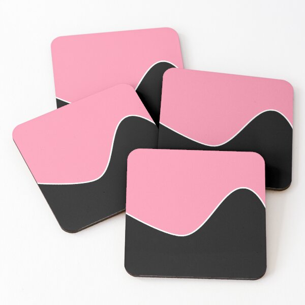 Item preview, PLAIN SOLID BAKER MILLER PINK AND BLACK TWO-TONE RETRO WAVE PATTERN designed and sold by ozcushions.