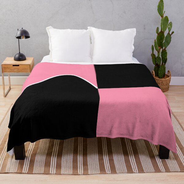 Item preview, PLAIN SOLID BAKER MILLER PINK AND BLACK TWO-TONE RETRO WAVE PATTERN designed and sold by ozcushions.