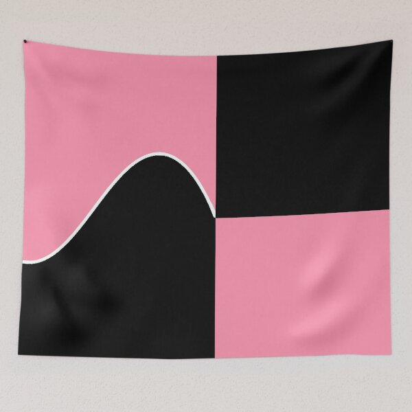 Item preview, PLAIN SOLID BAKER MILLER PINK AND BLACK TWO-TONE RETRO WAVE PATTERN designed and sold by ozcushions.