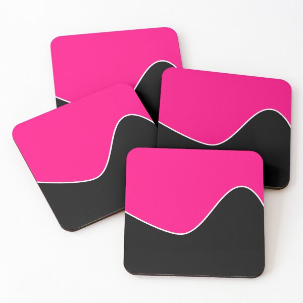 Item preview,  PLAIN SOLID BRIGHT PINK AND BLACK TWO-TONE RETRO WAVE PATTERN designed and sold by ozcushions.