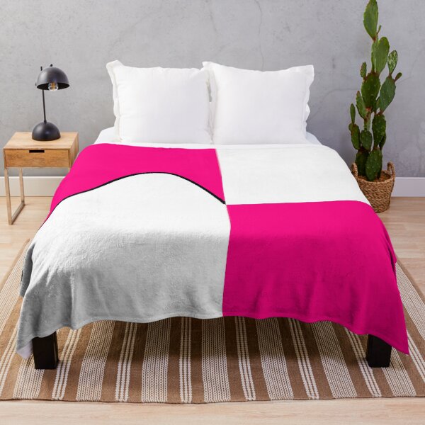 Item preview, PLAIN SOLID BRIGHT PINK AND WHITE TWO-TONE RETRO WAVE PATTERN designed and sold by ozcushions.