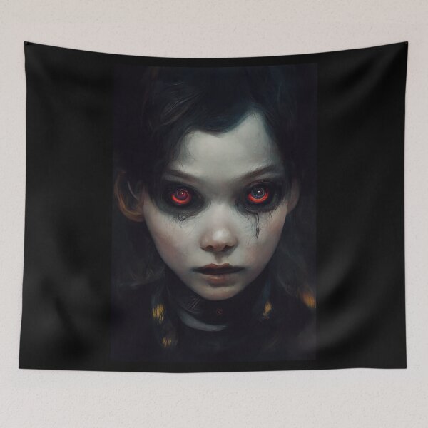 Item preview, Cute emo goth girl with glowing red eyes - AI Art designed and sold by Vocky5.