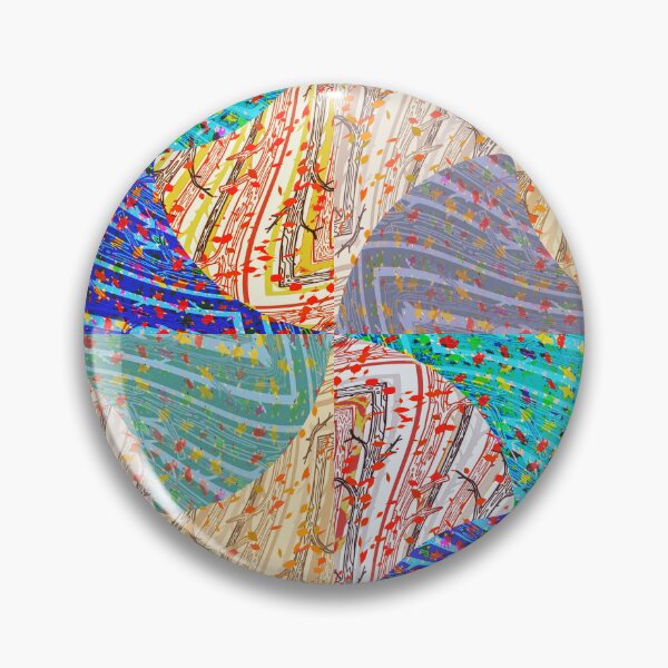 Item preview, Fall Leaves Abstract in Blue and Red tones designed and sold by MazingPatterns.
