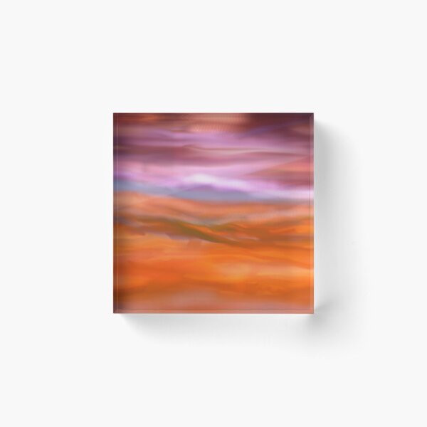 Southwestern Santa Fe Sunset by Mystique Art by Valerie Gayle Acrylic Block