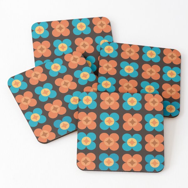 Item preview, 70s Retro pattern Blue and Orange designed and sold by Nixpaints.