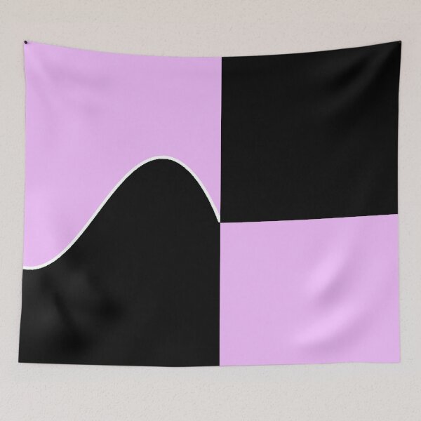 Item preview,  PLAIN SOLID BRILLIANT LAVENDER AND BLACK TWO-TONE RETRO WAVE PATTERN designed and sold by ozcushions.