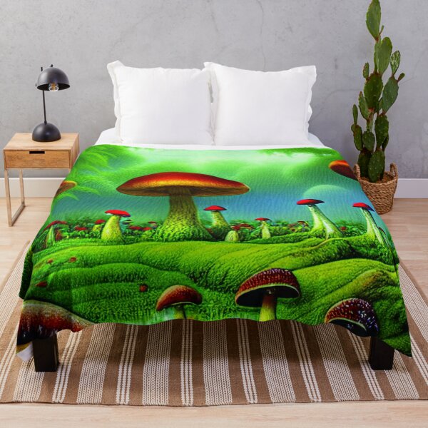 Item preview, Mushroom Village Near A river And Under Mountains, Cute Mushroom Aesthetic designed and sold by NatureFood.