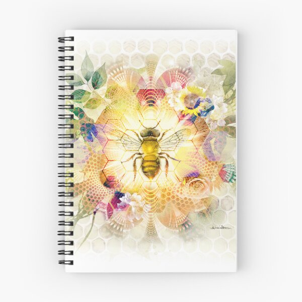 Item preview, Honeybee. Botanical honeycomb mandala queen bee golden organic digital art designed and sold by MisprintArt.